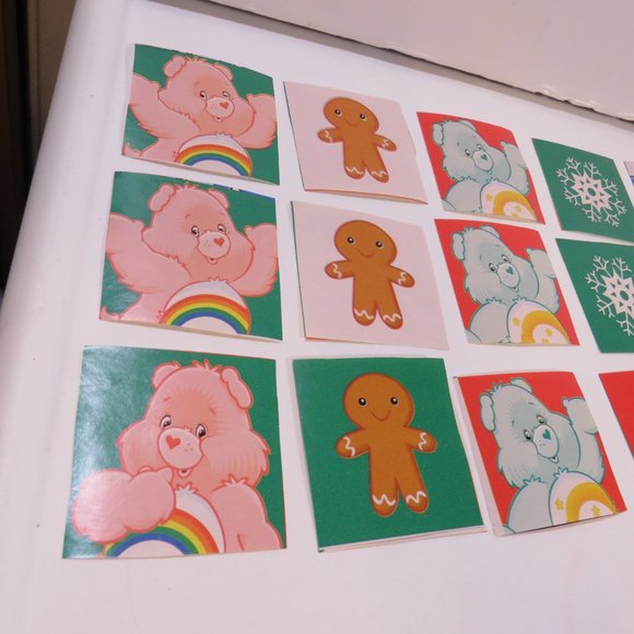 Care Bear wrapping paper squares 2 1/4 x 2ish (back of wrapping paper is white) - Picture 8 of 11